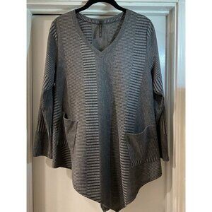 IC by Connie K Stretch Long Sleeve Asymetrical Knit Blouse S